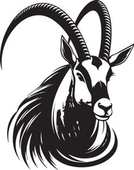 Arabian oryx big horns vector