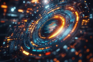 visual representation of data analytics with colorful charts and graphs emerging from a swirling vortex of information symbolizing insights and technological advancement in a digital world