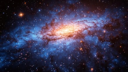 Obraz premium vivid celestial landscape featuring a beautiful galaxy swirling colors of stars and cosmic dust creating a breathtaking backdrop for imagination and exploration of the universe