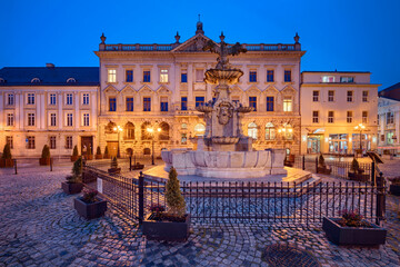 Szczecin - the capital and largest city of the West Pomeranian Voivodeship in northwestern Poland - Grumbkow's Palace - Art Academy at night