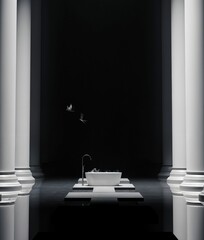 A modern and luxurious bathroom in a luxurious concept style..