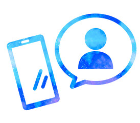 マーブルな星空｜ユーザーアイコンとスマホ