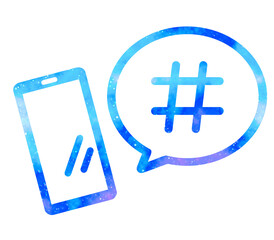 マーブルな星空｜ハッシュタグとスマホ