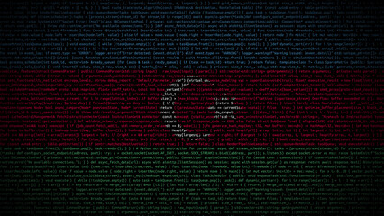 Binary code on flag of Azerbaijan. Program source code or Hacker concept on Azerbaijani flag....