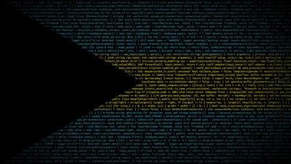 Binary code on flag of Bahamas. Program source code or Hacker concept on Bahamian flag. Bahamas...