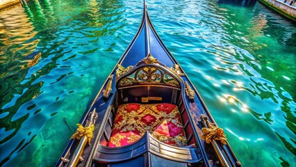 Stunning Drone Photography of Gondola Bow Iron in Scenic Waterscape