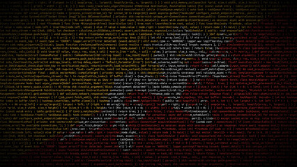 Binary code on flag of Bhutan. Program source code or Hacker concept on Bhutanese flag. Bhutan...