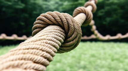 Fototapeta premium Close-up of Rope Knot in Nature.