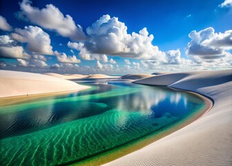 Surreal Landscapes of Len&ccedil;&oacute;is Maranhenses National Park: Rolling Sand Dunes and Crystal Clear Rainwater Pools