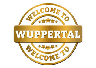 gold sticker welcome to Wuppertal Germany