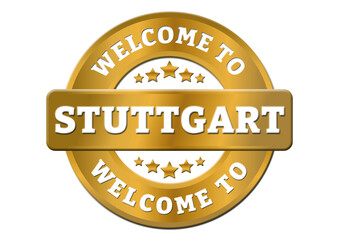 gold sticker welcome to Stuttgart