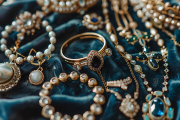 Jewelry piece with a focus on a diamond generative ai