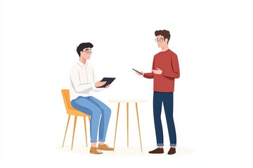 Young Entrepreneur Consulting with Mentor