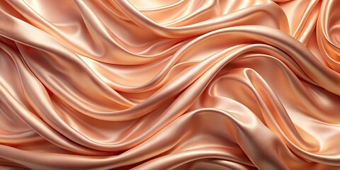 Obraz premium silk satin liquid waves background in fuzzy peach color