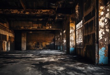 exploration industrial elements featuring gritty grunge textures intricate patterns capturing raw aesthetic urban charm, visuals, rust, metal, concrete