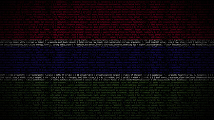 Binary code on flag of Gambia. Program source code or Hacker concept on Gambian flag. Gambia digital technology security, hacking or programming