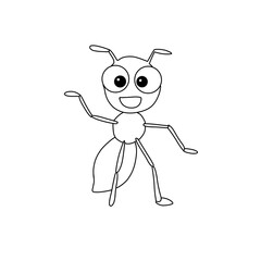 Ant vector illustration coloring book for kids 