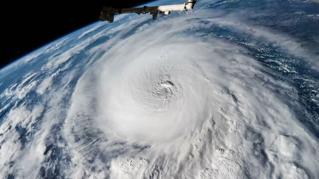Satellite view. Timelapse hurricane Milton over the Atlantic close to the US coast . Elements of this image furnished by NASA.