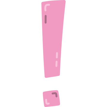 recommend clip art: Childish hand drawn exclamation point Bold and funny punctuation mark  for funny design, decoration, social media. Simple symbol of notice, message, warning, attention