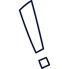Childish doodle hand drawn exclamation point Bold and funny punctuation mark  for funny design, decoration, social media. Simple symbol of notice, message, warning, attention
