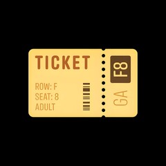 Event Ticket Icon with Seat Details
