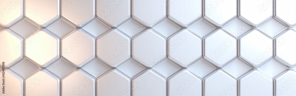 Poster abstract interlocking hexagons pattern in subtle colors for modern design and architecture