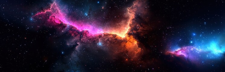 Fototapeta premium Stunning cosmic nebula with radiant tendrils in deep space