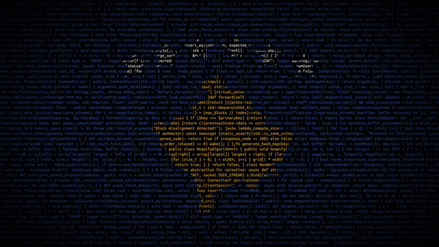 Binary code on flag of Kosovo. Program source code or Hacker concept on Kosovan flag. Kosovo digital technology security, hacking or programming