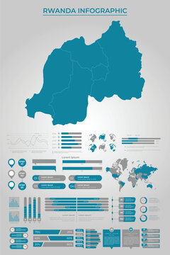 RWANDA Map Template with Business Infographic Elements