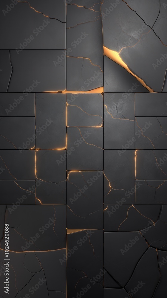 Poster abstract maze with glowing pathways and cracks for creative design