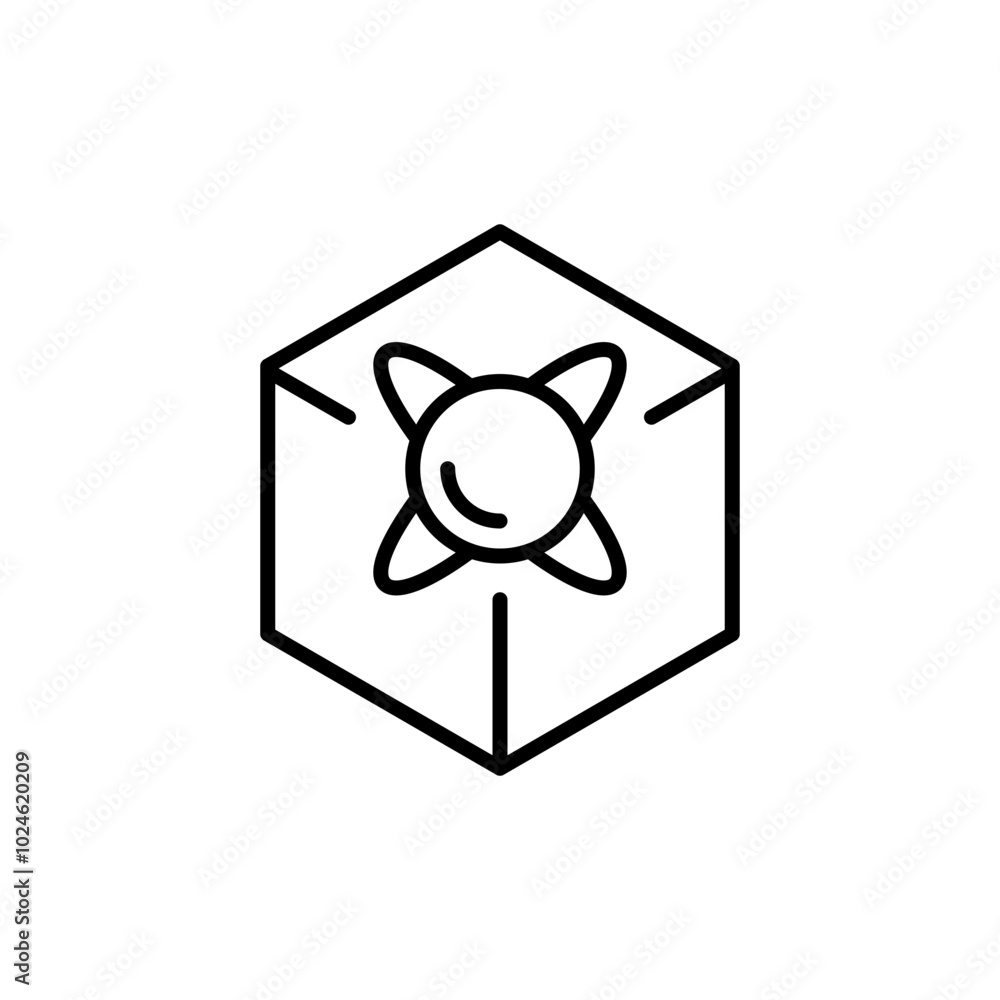 Poster quantum particle outline icons, minimalist vector illustration ,simple transparent graphic element .