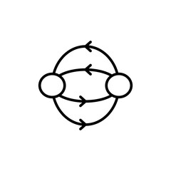 Quantum particle outline icons, minimalist vector illustration ,simple transparent graphic element .Isolated on white background