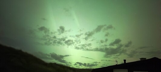 Grünes Nordlicht über Jütland