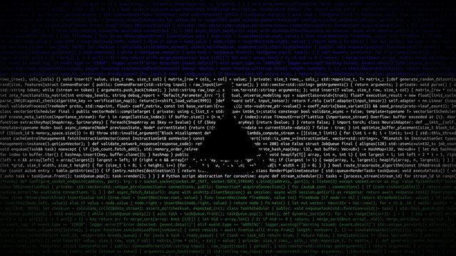 Binary code on flag of Lesotho. Program source code or Hacker concept on Lesothan flag. Lesotho digital technology security, hacking or programming