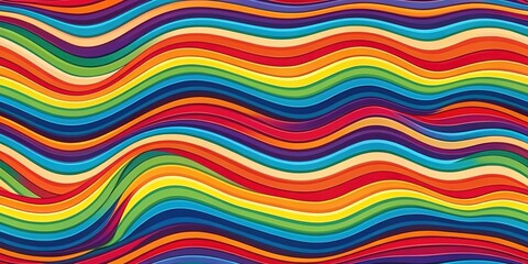 Abstract Colorful Wavy Stripes Background Design with Vibrant Hues