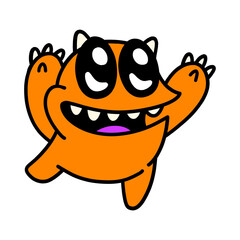 cartoon of happy creature