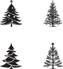 Obraz premium Christmas and Winter element Collection Vector Silhouette