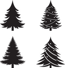 Obraz premium Christmas and Winter element Collection Vector Silhouette