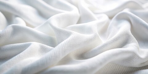 Obraz premium A soft, white fabric with a subtle texture, creating flowing, organic curves and folds, highlighting the elegance of the material.