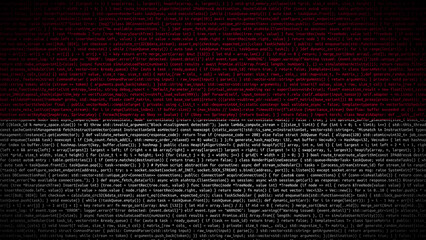 Binary code on flag of Monaco. Program source code or Hacker concept on Monegasque flag. Monaco...