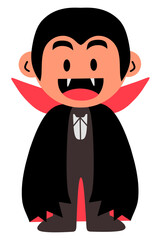 Vampire kid costume. Halloween. Colored HD illustration SVG format vector graphic, editable 5 colors