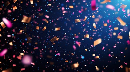 Vibrant Confetti Explosion in the Night Sky