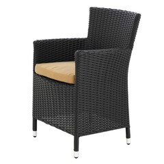 isolated outdoor garden rattan chair with cushion