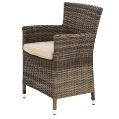 isolated outdoor garden rattan chair with cushion