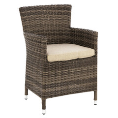 isolated outdoor garden rattan chair with cushion