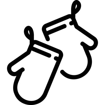black outline mittens hanging clip art preview