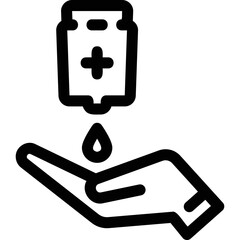 Simple vector icon hand treatment