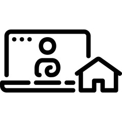 Simple vector icon distant work