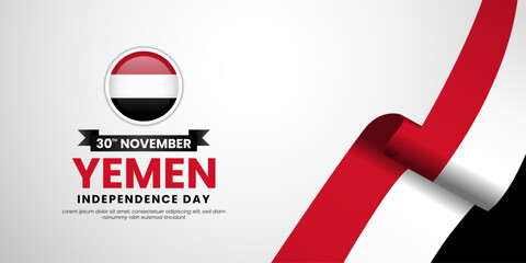 happy Yemen independence day banner background Vector illustration