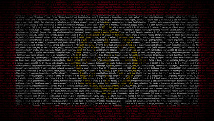 Binary code on flag of Sikkim. Program source code or Hacker concept on Sikkimese flag. Sikkim...